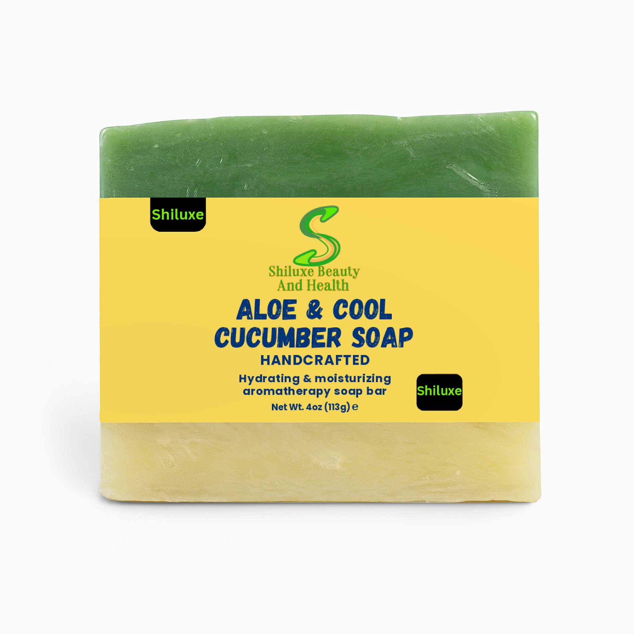 Aloe & Cool Cucumber Soap, Hydrating & Moisturizing Aromatheraphy Bar Soap, Made In The USA / 4 Oz